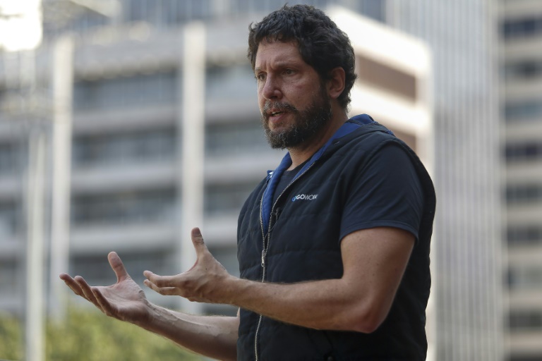 Fernando Bottura, fundador e CEO da GoWork, durante entrevista à AFP sobre coworking em São Paulo.